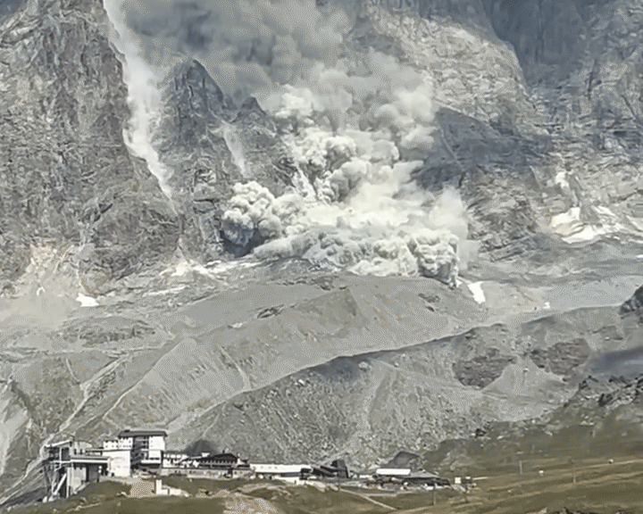 Glissement de terrain: Un éboulement impressionnant s’est produit au Cervin